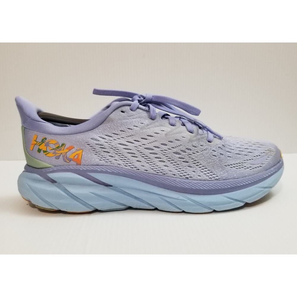 Hoka One Clifton 8 Women 8.5 Running Shoes Blue Purple Athletic Sneakers 1119394